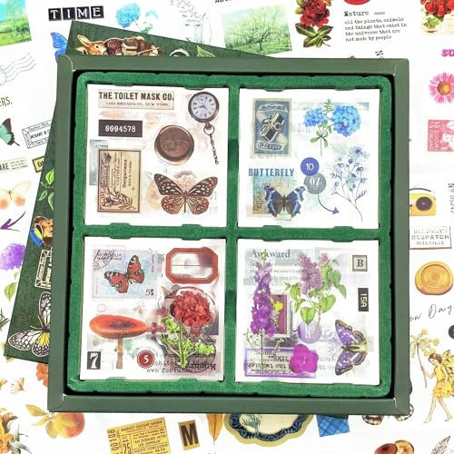 643 Stück/100 Blatt Scrapbooking Sticker,Scrapbook Zubehör丨Scrapbook Stickers Set Sticker Bullet Journal für Scrapbook,Bullet Journal Zubehör,Journaling Zubehör usw
