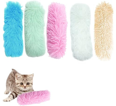 5Pezzi Cuscini Erba Gatta Erba Gatta Peluche,Giocattoli per Gatti con Erba Gatta,Cuscino Interattivo di Peluche per Interni,Giocattolo di Peluche da Masticare Gatti Erba Gatta,Giocattolo Interattivo