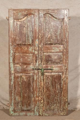 Biscottini Porte Interne Legno Anta Doppia 183x15x112 cm - Porta da Interno e da Esterno - Porta in Legno in Stile Antico