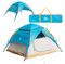 Automatik- Campingzelt Pop-Up Zelt 3-4 Personen 2 in 1 Campingzelt und Pavillon/Sonnenschutz – doppelwandig, wasserdicht, Winddicht, Fluoreszierende Abspannleine, verstärkte Heringe inkl. Tragetasche