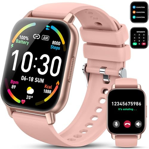 Smartwatch with Phone Function 1.85 Inch Display Fitness Watch 24H Heart Rate Monitor SpO2 Sleep Monitor 120+ Sport