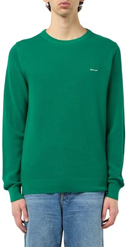 GANT Herren Cotton Pique C-Neck Pullover, Butternut Green, X-Large