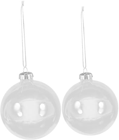 Warmhm 4pièces Boule De Noël Verre Transparent Ornements De Noël Élégants pour Décoration Arbre Décorations Festives pour Créer Une Ambiance