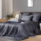 Boqingzhu Bambus Bettwäsche 155×220 cm Anthrazit Grau Sommer Kühlend Doppelbett Luxus Lyocell Seide Bettwäsche Set Bettbezug mit Reißverschluss und 2 Kissenbezüge 80x80cm