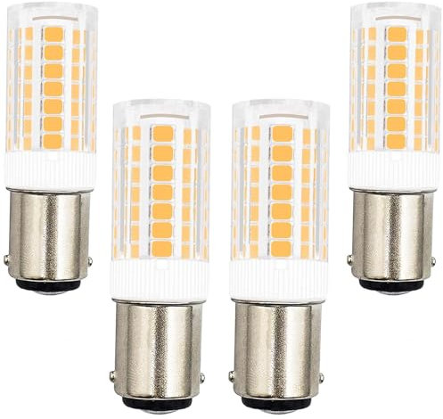 TRIJZHOU 4 Stück Nähmaschinenbirne Bajonett B15d LED Lampe 4W Ersetzt 40W Halogenlampe Warmweiß 450LM 220V 230V 3000K B15 LED für Nähmaschine,Dunstabzugshaube