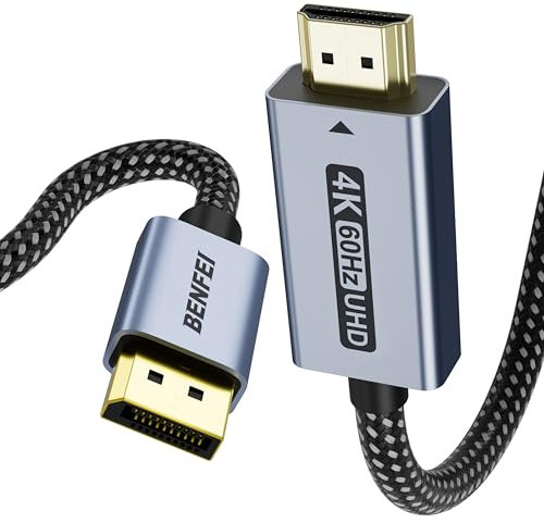BENFEI 4K@60Hz Cable DisplayPort a HDMI, 1.8m, carcasa de aluminio, trenzado de nailon