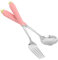 CATIEBYE 2 Pièces Cuillère de fourchette de dessin animé set de couvert ensemble vaisselle de table enfants Ustensiles cuillère à soupe de carottes en céramique cuillère pour la maison rose
