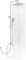 OFFO Shower Riser Rail Kit, with 20cm Square Rainfall ShowerHead and Handheld,1.6m Hose,Shower Column for Bathroom, Chrome