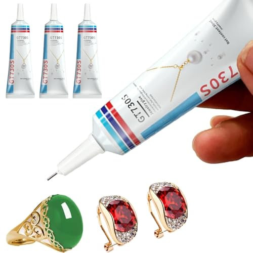 Colla per Gioielli,3pcs Colla Artigianale Trasparente,Glue Istantanea Extra Forte,Glue per Bigiotteria,gumwater per Strass Tessuti,perfetta per incollare e riparare gioielli
