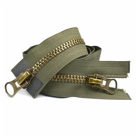 BCJMKDX. Cerniera in Metallo a Doppio cursore, estremità Aperta, 70-120 cm, for Riparazione Cappotti, Giacche e Tende - Accessori for Cucire Fai da Te .Cerniere(Green,100CM NO8)