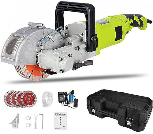 Electric Wall Chaser - 4000W High Power, Dust-Free Operation for Brick and Concrete, 0-37mm Adjustable Cutting Depth, 7500RPM Speed, Includes 5 Saw Blades
