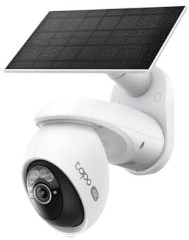 Tapo C660 Kit 4K 360° Cámara de vigilancia Solar Exterior, batería de 10000 mAh, visión Nocturna de Color, WiFi de Doble Banda, detección de IA, Alarma de luz y Sonido, Almacenamiento Local a través