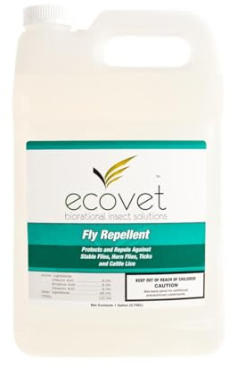 Ecovet Horse Fly Spray Repellent/Insecticide (Made with Food Grade Fatty acids), 1 Gallon