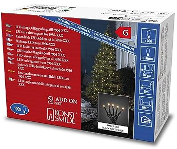 Konstsmide LED Lichterketten-System-Erweiterung 31V Lichterkette Bernstein, 3957-807, 20 Birnen