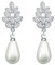 QUKE Silber-Ton Zirkonia Kristall künstliche Perle Hochzeit Braut Ohrhänger hängend Ohrringe Modeschmuck