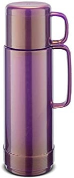 ROTPUNKT Isolierflasche 0,75 L mit integriertem Becher - Hochwertige Isolierkanne Made in Germany I Bis zu 24 h heiß & 36 h kalt (Andreas 80, Shiny Amthyst)