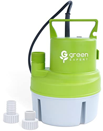 Green Expert Submersible Utility Water Pump 1/6 HP, Electric Water Removal Pump for Flooded Basement, Pool, Hot Tub, Garage, Yard, Window Well Drainage, Portable Emergency Pump