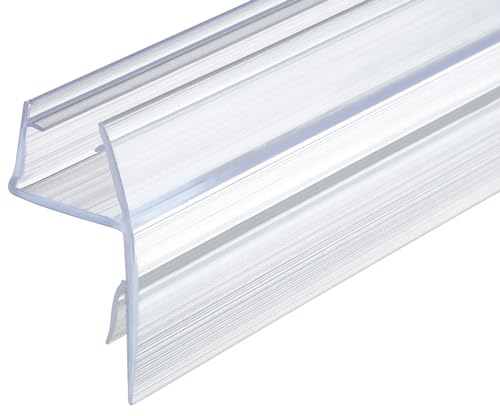 Gedotec Duschlippendichtung für Duschtüren wasserabweisend | 1 Stück - Profil-Dichtung Glasplatte 180° | Länge: 2 m | Duschdichtung 10mm - 12mm | Türdichtung PVC Transparent | Duschkabinen Dichtungen