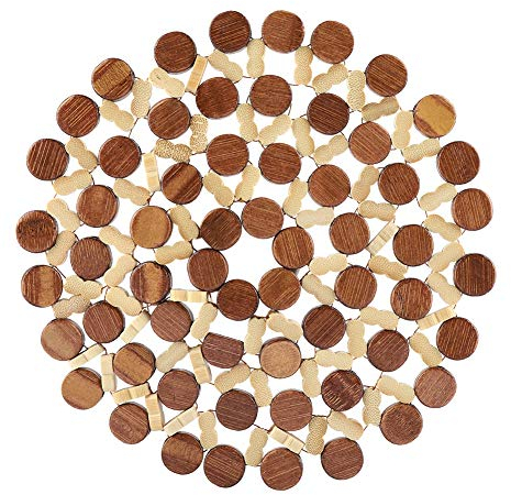 Heat Resistant Cup Pad Pot Dish Mat, Highly Heatproof Table Decor with Hollow Out Design, Eco-friendly Bamboo Coasters for Protecting Tabletops, Counters