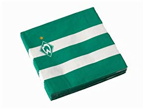 Werder Bremen Servietten - Logo - Streifen 20er Set - Plus Lesezeichen I Love Bremen