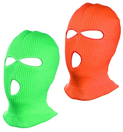 CHENGZI 3-Loch-Ski-Gesichtsmaske, Sturmhaube, Vollgesichtsmaske für Radfahren, Skifahren, Winter, Outdoor-Sport, 2 Stück