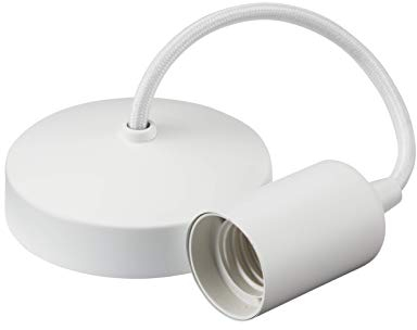 Knightsbridge 6 Inch E27 Contemporary Pendant Set in Matt White