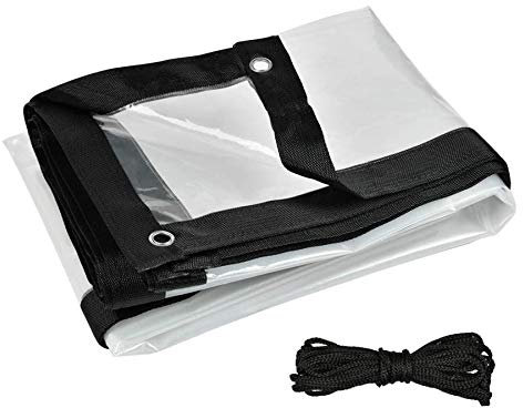 BWBG Bache ImperméAble Jardin Transparente, 2X4M/6.5x13ft BâChe Anti-Pluie Transparent avec Renforcer Les Oeillets AntipoussièRe Bache Plastique Polyethylene pour Serre De Pergola De Toit De Camion