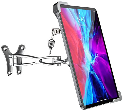 woleyi Anti-Theft Tablet Wall Mount, Heavy Duty Articulating in-Wall Tablet Stand Holder with Security Lock and Key, Compatible iPad Pro / Air / Mini, Samsung Galaxy Tabs, Surface, More 7-11 Tablets