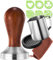 Practimondo 58mm Espresso Tamper Set inkl. Tampermatte und Deko-Schablonen - Der Deluxe Kaffeemehlpresser für Siebträger Kaffeemaschine - Premium Barista Edelstahl Kaffeedrücker Espresso-Stempel