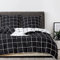 Luofanfei Bettwäsche Kariert 220x240 cm Weiß Schwarz Karo Landhaus Bettbezug Set Modern Wendebettwäsche King Size Geometrisch Karierte Deckenbezug und 2 Kissenbezüge 80x80cm mit Reißverschluss
