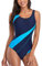 SEDEX Maillots de Bain 1 Piece Femme Push up Rembourré Gainant Ventre Plat Maillot de Bain Ronde Amincissant Sport Piscine Plage Siamois pour Madam, Bleu M