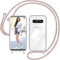Nupcknn Handykette Hülle für Samsung Galaxy S10 Hülle TPU Bumper+PC Back Necklace(abnehmbar) Transparent Hülle mit Kordel zum Umhängen Handy Schutzhülle mit Band