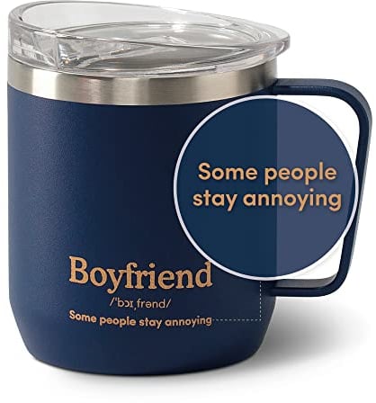 VAHDAM Boyfriend Mug (300ml/10.1oz) Royal Blue Reusable Tea & Coffee Mug |18/8 Stainless Steel, Vacuum Insulated Travel Tumbler Cup | Carry Hot & Cold Beverage | Boyfriend Gifts