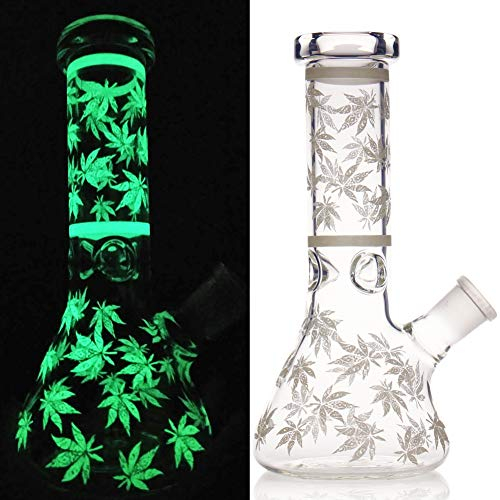 Glas Bongs Mini Bong Wasserpfeife Becher Tabakpfeife Fluoreszenz Pipe 14.5mm Bowl (Mini Bong)