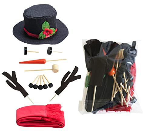 semen Weihnachten Schneemann Basteln Set Knopf Pfeife Hut Schal Kinder Schneemann Dekorieren DIY Kit