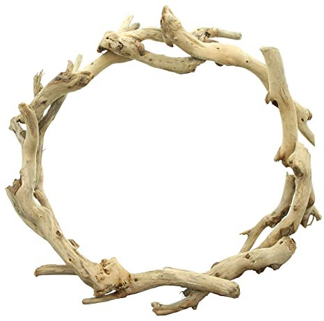 FRANK FLECHTWAREN Kranz Treibholz, naturbelassen, kunstvoll zusammengesetzt, Maße: Ø 40 cm, vielseitig anwendbar, für Jede Jahreszeit