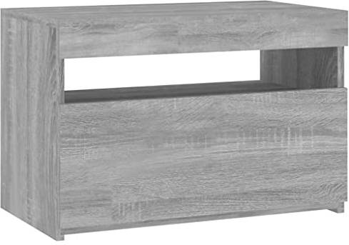 vidaXL Grey Sonoma Engineered Wood TV Cabinet with RGB LED Lights - Modern Media Unit Sideboard for Living Room/Bedroom Storage - 60x35x40cm