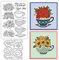 GLOBLELAND Flowers Teacup Theme Clear Stamps and Die Cuts Afternoon Tea Silicone Stamps Cards and Metal Cutting Dies for Card Making and DIY Embossing Scrapbooking