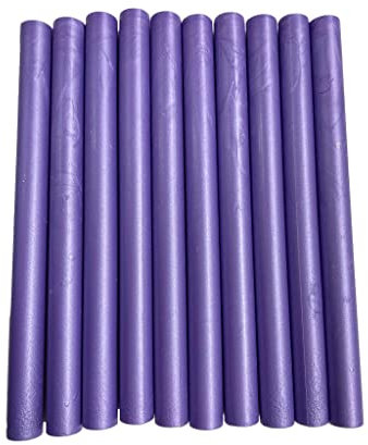 Syntego 10pcs Lavender Purple Shimmer Glue Gun Sealing Wax Sticks for Wax Seal Stamping