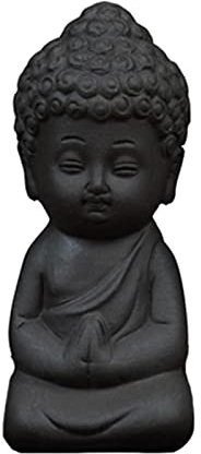 predolo Kleiner Buddha, Schwarze Keramik, Tee, Haustier, Buddha-Statue, Tee, Haustier, Dekoration, Handwerk, Tee, Haustier, Miniatur-Ornamente