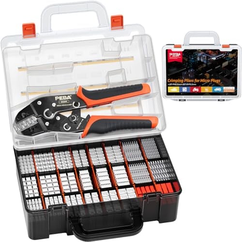 PEBA Kit Connettore JST PH 2.0, con 21 stili Connettori JST-PH e Connettore JST-SYP, Crimpatrice Capicorda 0,03-0,5 mm², Pinza Crimpatrice per PH, Dupont2.54mm,JST-XH/SM/SYP, Molex, Connettori IC