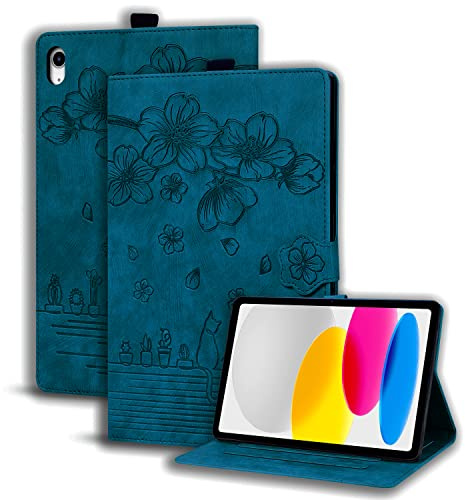 Succtopy Coque pour iPad 11ème Génération (A16) 11 Pouces 2025, iPad 10ème Génération 10.9 Pouces 2022 Housse Étui de Protection avec Support Fonction Étui à Rabat avec Porte-Pencil Bleu Royal
