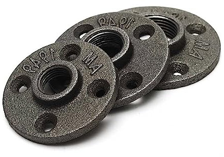 SBTRKT 1/2 3/4 o 1 Pollice Flangia Nera Rinforzata Tubo di Ferro Raccordo a Pavimento Flangia filettata idraulica 2 Pezzi (Color : 3.1cm)