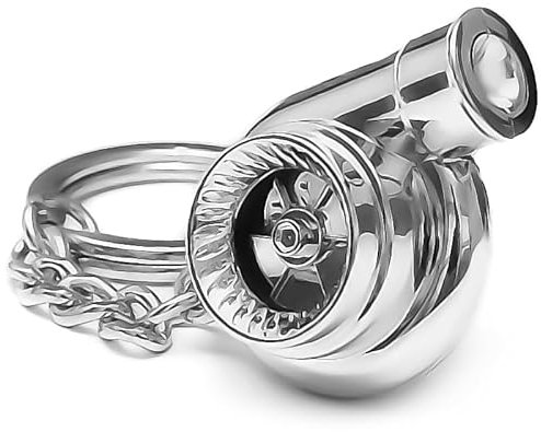 AWPARTS - Auto Schlüsselanhänger KFZ - Schlüsselanhänger Turbo - Turbolader - Geschenk für Männer - für den Autoliebhaber - Silber