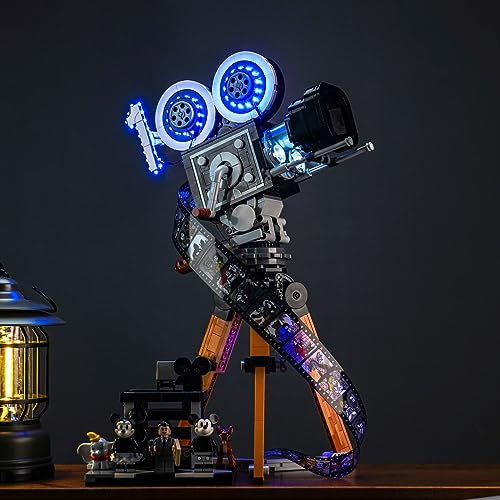 LocoLee Led Light Set Compatible with 43230 Disney Walt Disney Tribute Camera, LED Lighting Set, Black, Plastic, Modern Style, USB Powered, Not Include Models, Just Light Kit