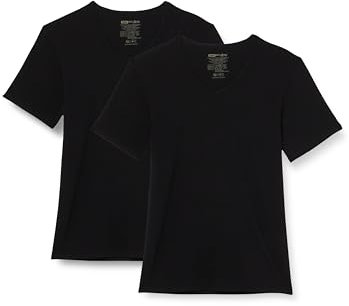 Dim Camiseta Termorreguladora Algodón Cuello de pico Dim Sport Hombre x2, Negro, XS