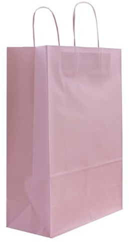 50x Papiertüten Zartes Rosa - Papiertragetaschen - 37 x 12 x 27 cm - Rosa - 50 stück