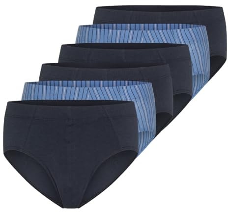 Schiesser - 95/5 Essentials Organic Cotton - Mini Slip/Unterhose - 6er Pack (6 Dunkelblau)