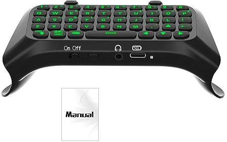 Saterkali Tastiera per controller PS5, tastiera da gioco, tastiera senza fili per chatpad con cuffie e jack audio, tastiera wireless compatibile con Bluetooth, design retroilluminato, accessori