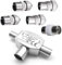 TV Aerial Splitter, Aerial Splitter, TV Aerial Splitter Kit with Signal Booster, 6-Piece Set for Enhanced TV Reception & Clear Signal, TV Splitter, Coaxial TV Aerial Connector